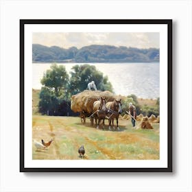 Hay Wagon Art Print