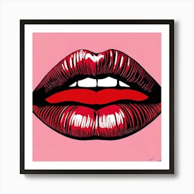 Kissing Lips Pop Art Art Print