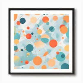 Abstract Circles Bright Colours Art Print