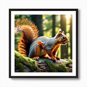 Squirrel In The Forest 364 Art Print