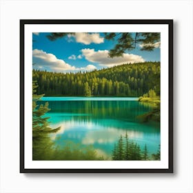 Lake In The Forest 9 Art Print