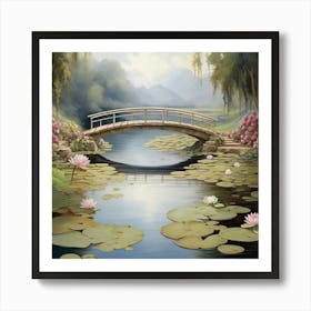 Water Lily Bridge 1 Art Print 1 1 Art Print