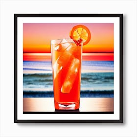 Sunset Cocktail Art Print