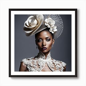 Beautiful Woman In A Hat 1 Art Print