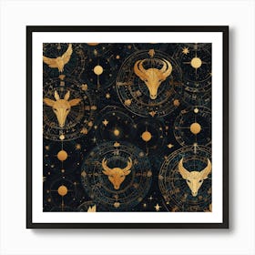 Zodiac Pattern Art Print