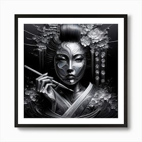 Creativel Geisha Illustration 161 Art Print