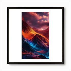 Abstract Mountain Landscape Art Print