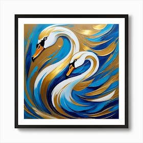 Couple Of Swans Art Print