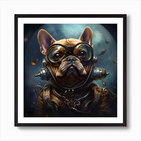 Frenchie In Space Art By Csaba Fikker 003 Art Print