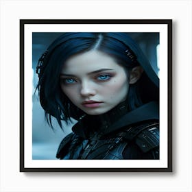 Default Young Beautiful Japanese German Woman Elf Blue Eyes Da 2 Art Print