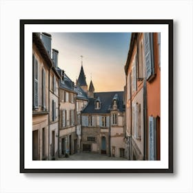 Cobblestone Street In France Art Print