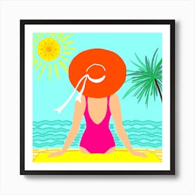 Beach Beauty | Bikini Girl under the Sun | Summer Vacations Art Print