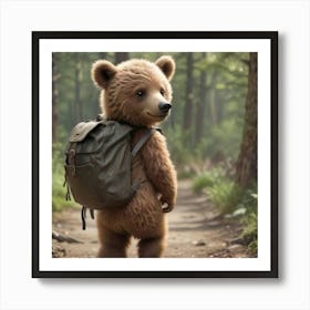 Bear Says Goodbye Art Print