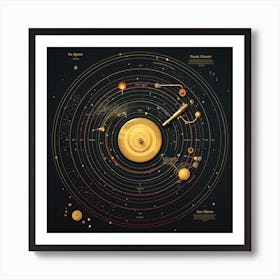 Planets Of The Solar System on Gramophone Record 2 Art Print