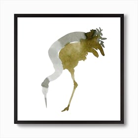 Crane - Minimalistic Bird Painting 1 Art Print