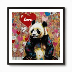 Love Panda Art Print