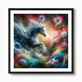 Unicorn In The Clouds 2 Art Print