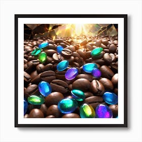 Colorful Coffee Beans Art Print