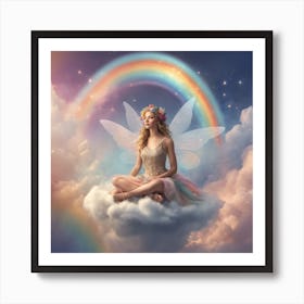 Fairy On Cloud Art Print