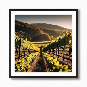 Vineyards At Sunset 4 Art Print
