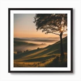 Sunrise In Tuscany Art Print