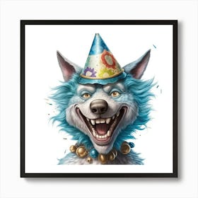 Birthday Wolf Art Print