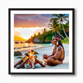 taino at peace Art Print