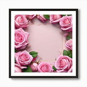 Pink Roses Frame 11 Art Print