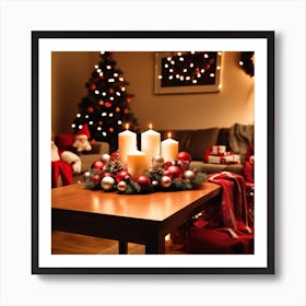 Christmas In The Living Room 1 Art Print