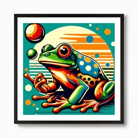 Frog With Bubbles Art Print