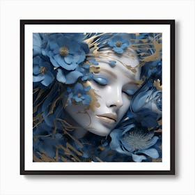 Blue Flowers 3 Art Print