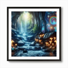 Psychedelic Cave Art Print