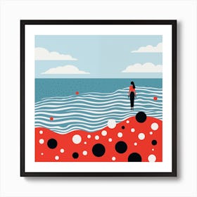 Yayoi Kusama Inspired Beach Art Print