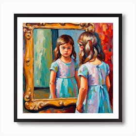 Girl In The Mirror Art Print