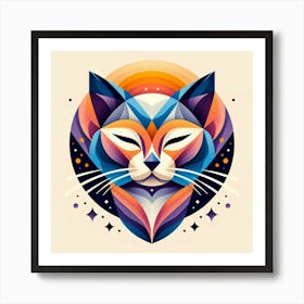 Ghost Low Poly Cat Art Print