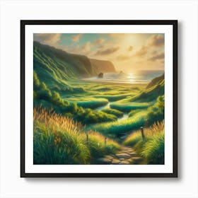 Sunset At The Beach Art Print