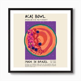 Acai Bowl Square Art Print