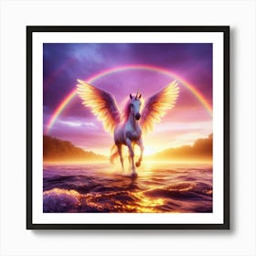 Unicorn With Rainbow 3 Art Print