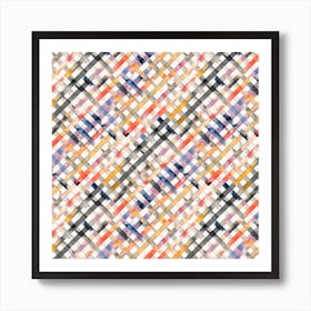 Vichy Black Yellow Square Art Print