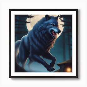 Wolf In The Woods 3 Art Print