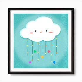 Cloud Love Square Art Print