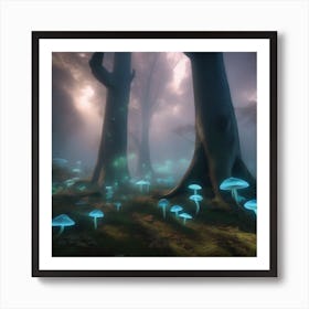 A Mysterious Enchanted Forest Shrouded Image Art Print