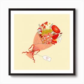 Mushroom Bouquet Square Art Print