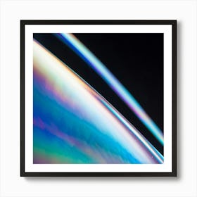 Close Up Of A Vibrant Holographic Pattern Shimmering With Iridescent Colors Against A Minimalist Ba (3) Art Print