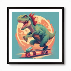 Dinosaur Skateboarder 1 Art Print