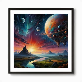 Planets In Space Art Print