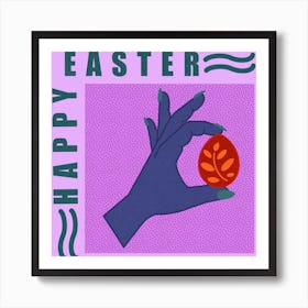 Happy Easter Square Art Print