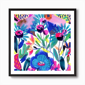 Floral tapestry Art Print