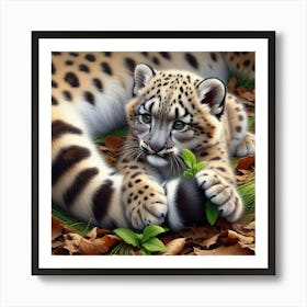 Snow Leopard Cub 2 Art Print