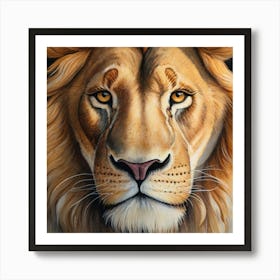 Lion Face Painting Art Print